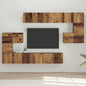 Conjunto de mueble de TV 10 pcs Madera envejecida