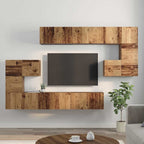 Conjunto de mueble de TV 10 pcs Madera envejecida