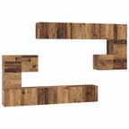 Conjunto de mueble de TV 10 pcs Madera envejecida