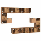 Conjunto de mueble de TV 10 pcs Madera envejecida