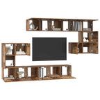 Conjunto de mueble de TV 10 pcs Madera envejecida