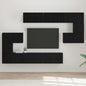 Conjunto de mueble de TV Montada en la pared 10 pcs Roble Negro
