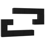 Conjunto de mueble de TV Montada en la pared 10 pcs Roble Negro