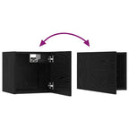 Conjunto de mueble de TV Montada en la pared 10 pcs Roble Negro