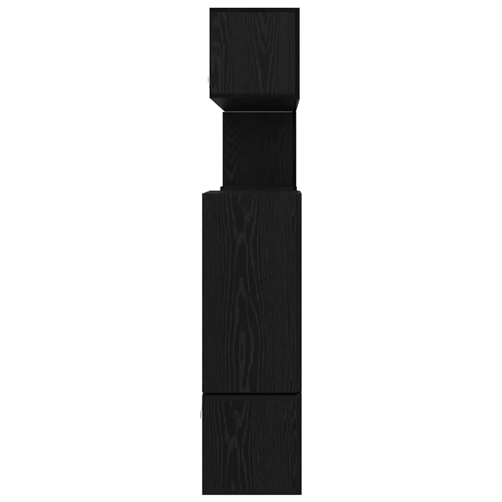 Conjunto de mueble de TV Montada en la pared 10 pcs Roble Negro