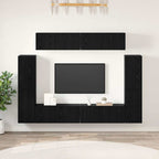 Conjunto de mueble de TV 8 pcs Roble negro Madera contrachapada