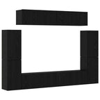 Conjunto de mueble de TV 8 pcs Roble negro Madera contrachapada