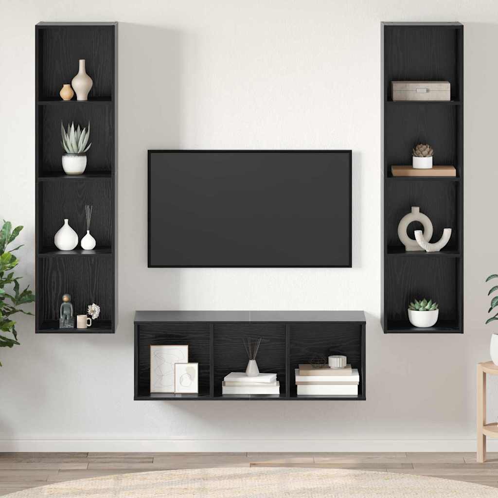 Conjunto de mueble de TV 3 pcs Roble artesanal
