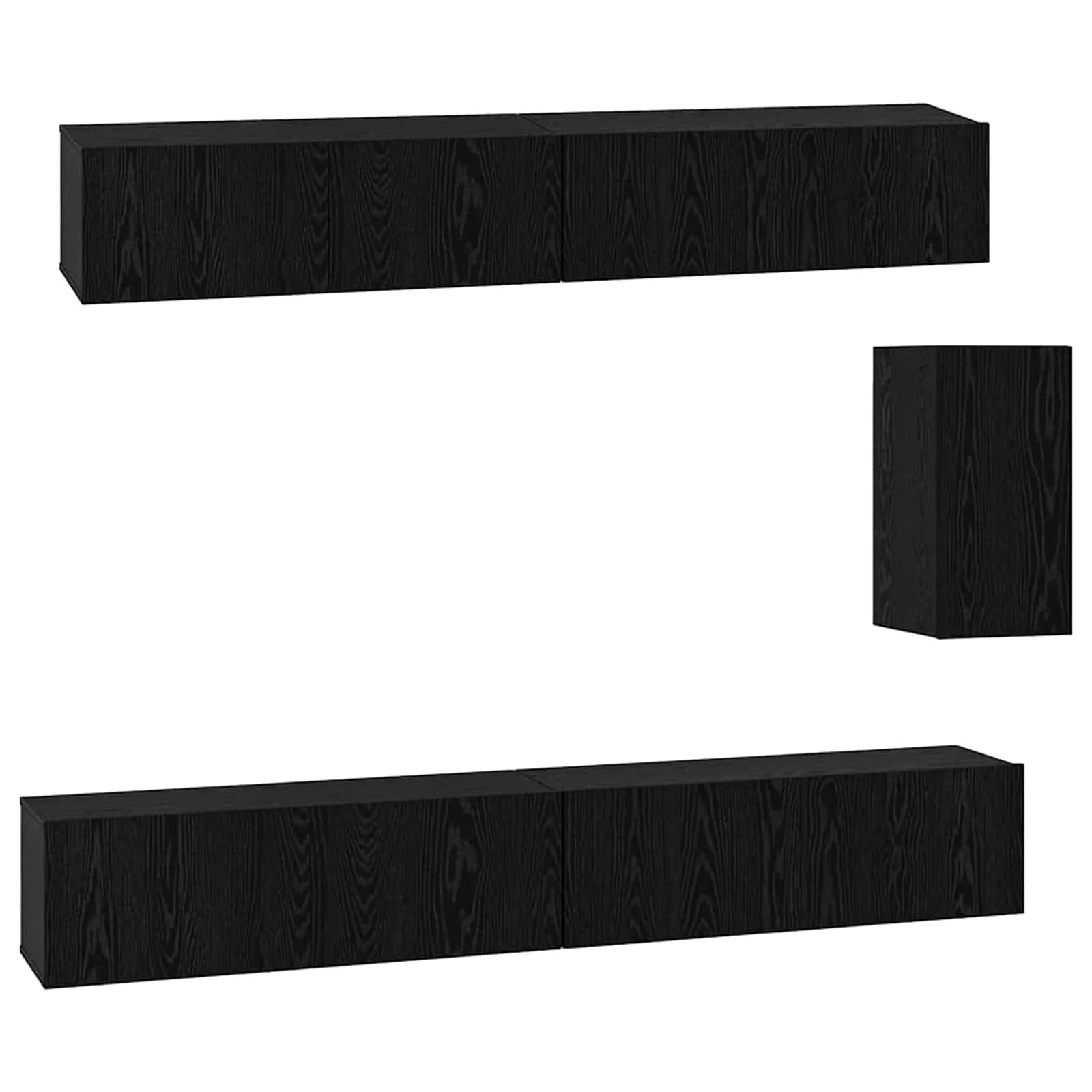 Mueble de TV de Pared 3 pcs 100 x 30 x 30 cm Roble Negro
