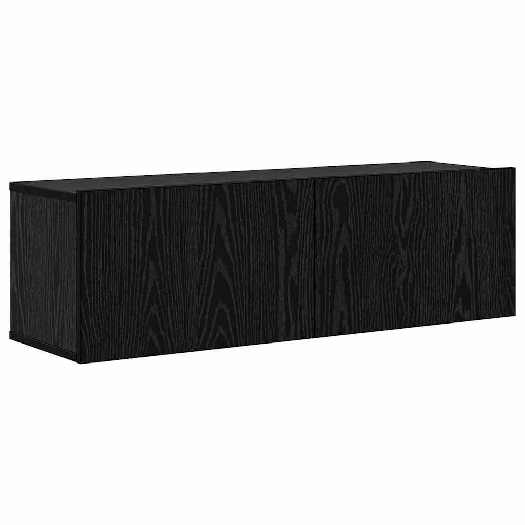 Mueble de TV de Pared 3 pcs 100 x 30 x 30 cm Roble Negro