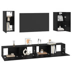 Mueble de TV de Pared 3 pcs 100 x 30 x 30 cm Roble Negro