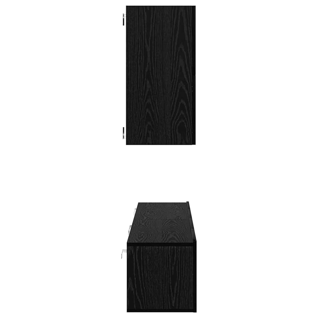 Mueble de TV de Pared 3 pcs 100 x 30 x 30 cm Roble Negro