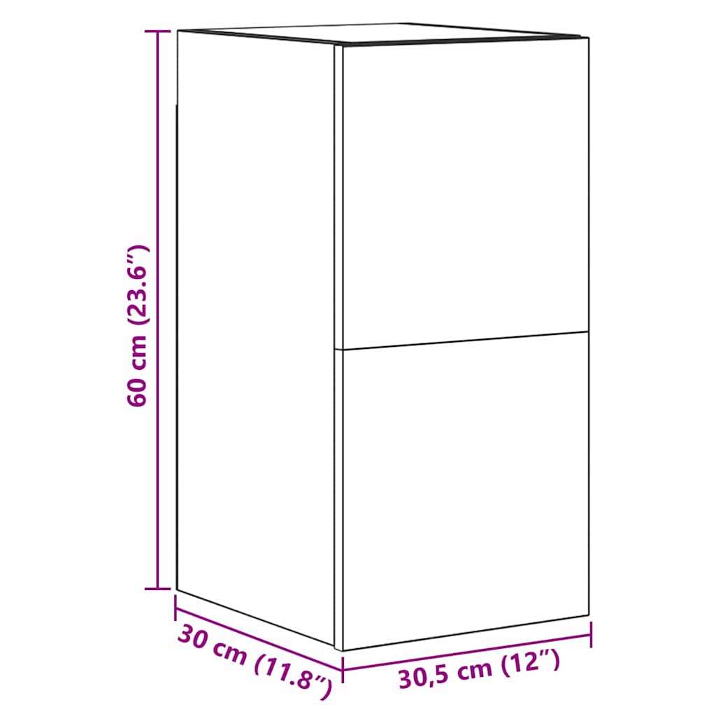 Mueble de TV de Pared 3 pcs 100 x 30 x 30 cm Roble Negro