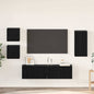 Conjunto de mueble de TV 5 pcs Roble Negro Madera de ingeniería