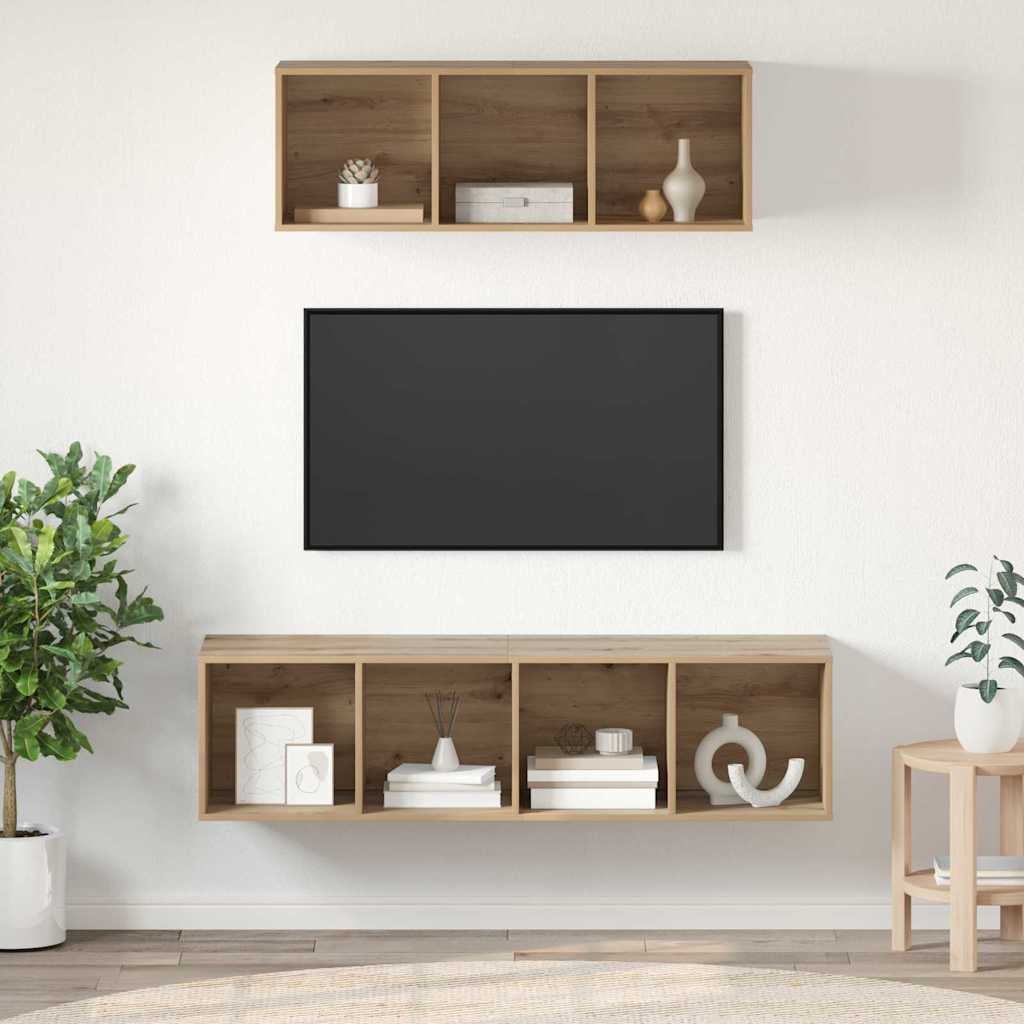 Conjunto de mueble de TV 2 pcs Madera Vieja 37 x 37 x 72 cm