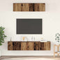 Conjunto de mueble de TV 4 pcs Madera envejecida