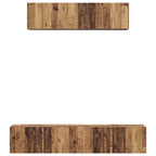 Conjunto de mueble de TV 4 pcs Madera envejecida