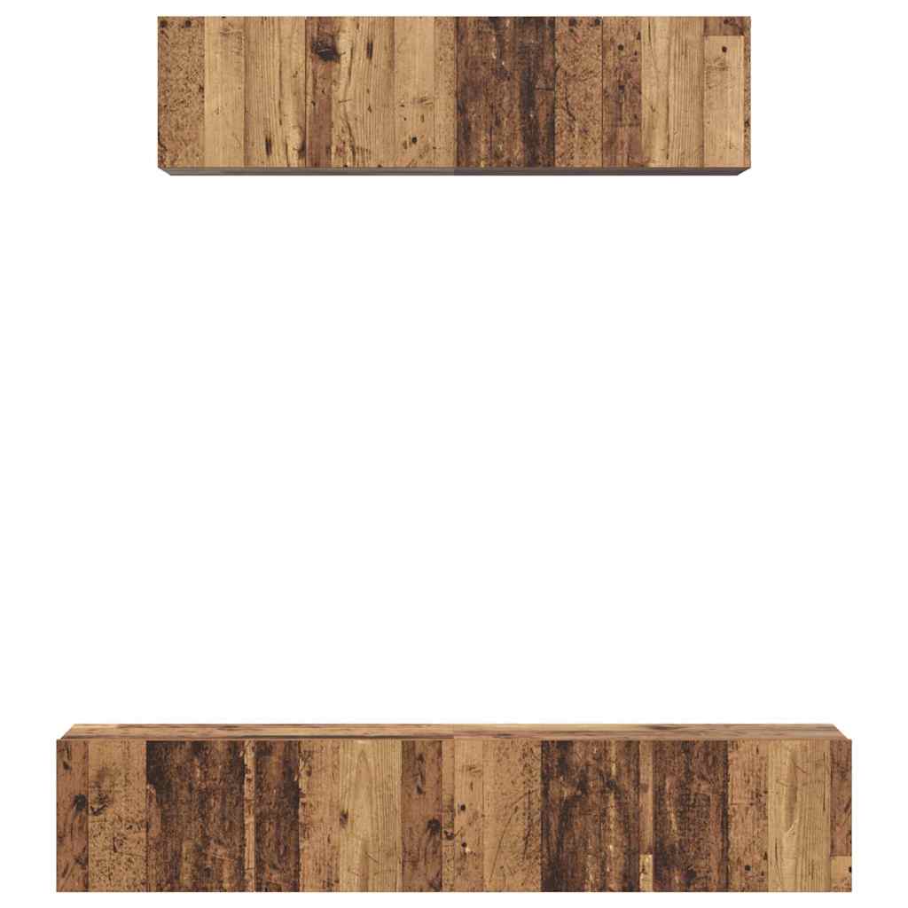 Conjunto de mueble de TV 4 pcs Madera envejecida