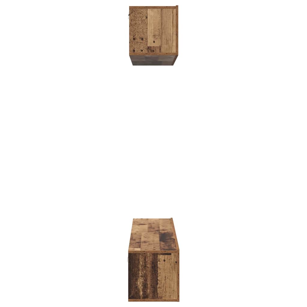 Conjunto de mueble de TV 4 pcs Madera envejecida