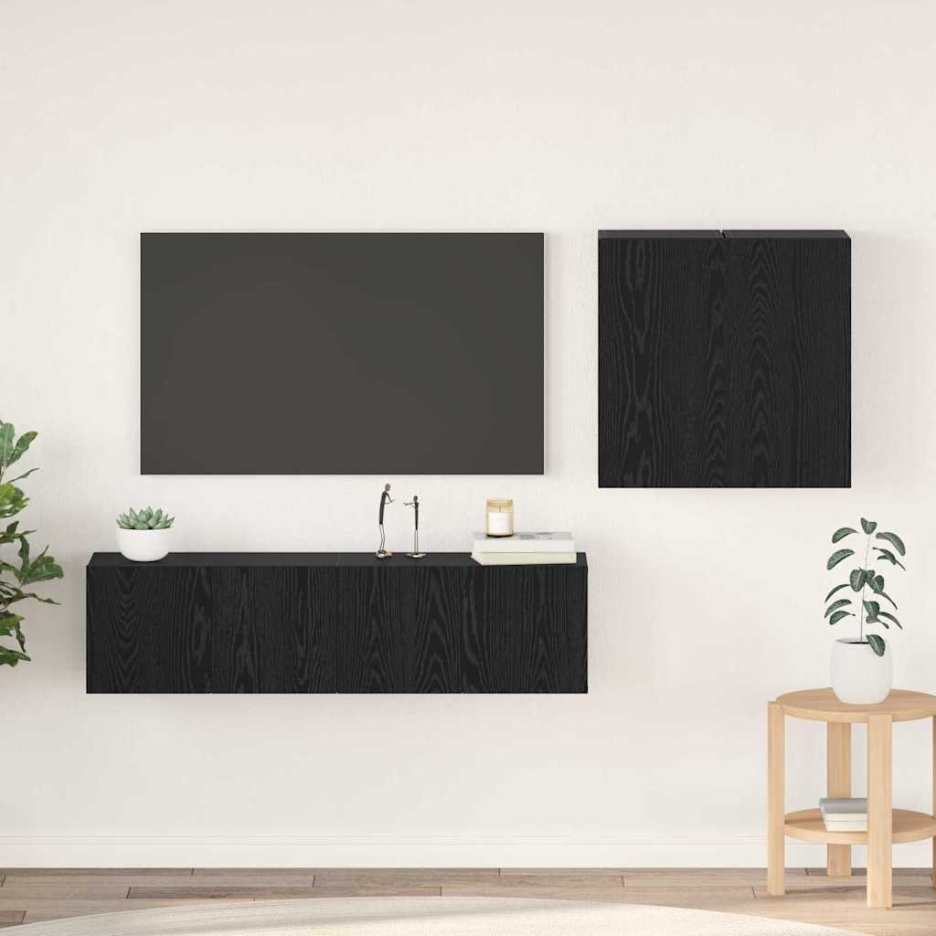Conjunto de mueble de TV 2 pcs Marrón 37 x 37 x 142,5 cm