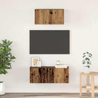 Conjunto de mueble de TV 2 pcs Madera envejecida