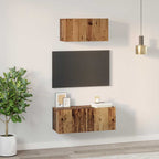 Conjunto de mueble de TV 2 pcs Madera envejecida