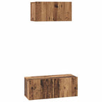 Conjunto de mueble de TV 2 pcs Madera envejecida