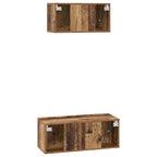 Conjunto de mueble de TV 2 pcs Madera envejecida
