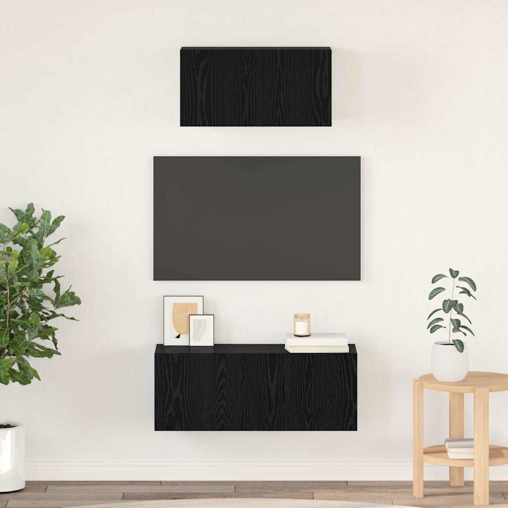 Conjunto de mueble de TV 2 pcs Madera envejecida