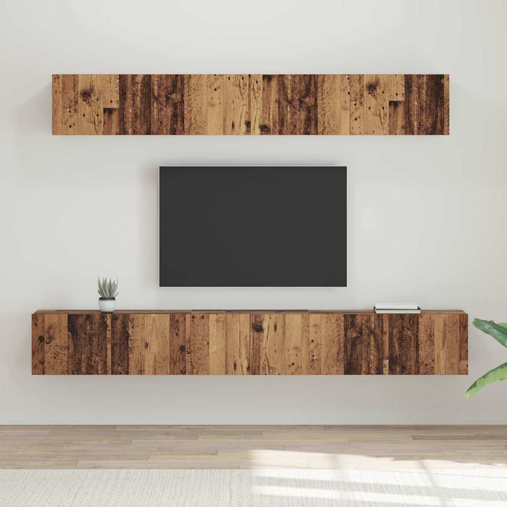 Conjunto de mueble de TV 5 pcs Roble artesanal