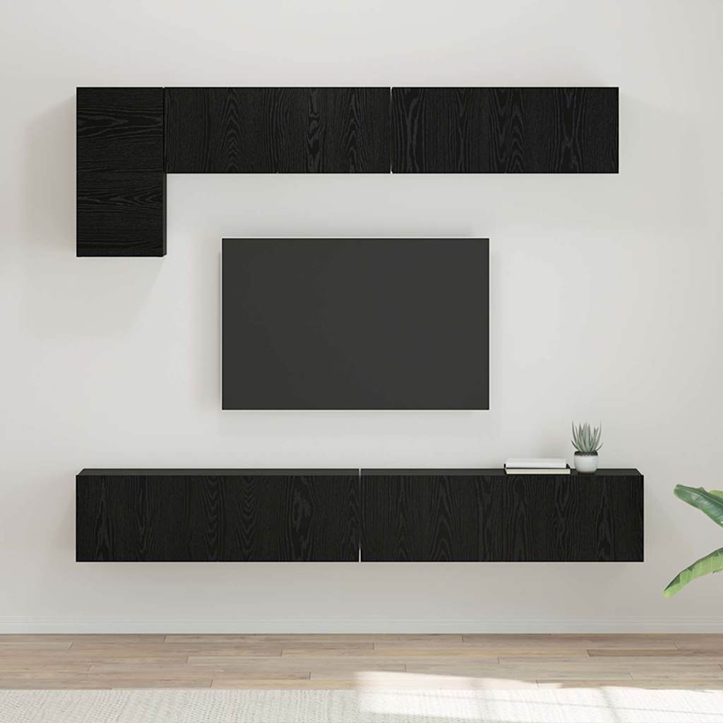 Conjunto de mueble de TV 5 pcs Roble artesanal