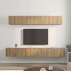 Conjunto de mueble de TV 5 pcs Roble artesanal