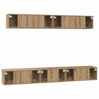 Conjunto de mueble de TV 5 pcs Roble artesanal