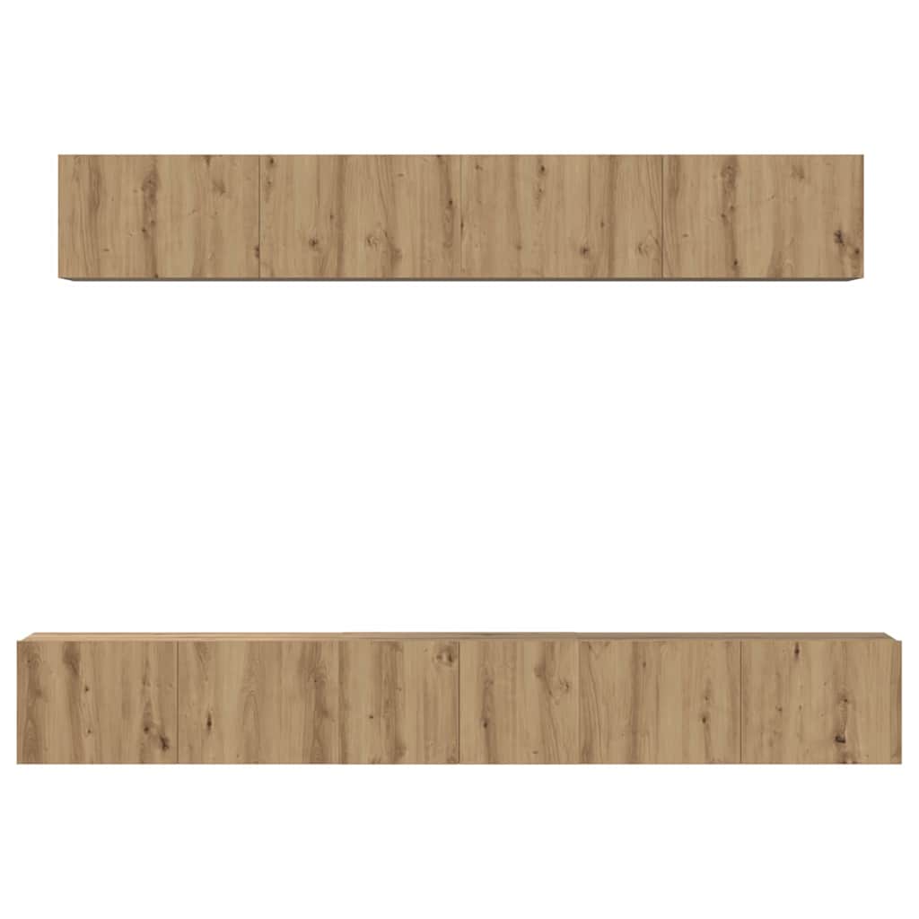 Conjunto de mueble de TV 5 pcs Roble artesanal