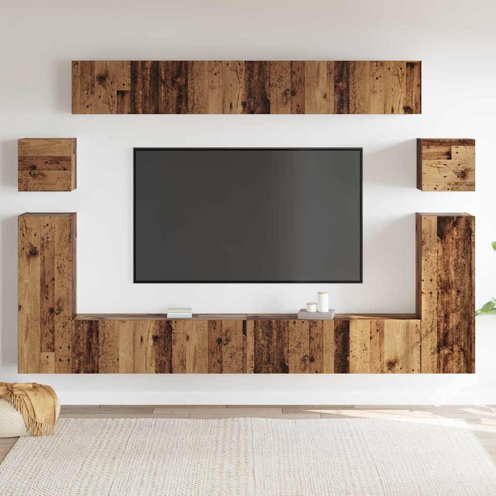 Unidades de TV 4 pcs Madera Vieja Madera contrachapada
