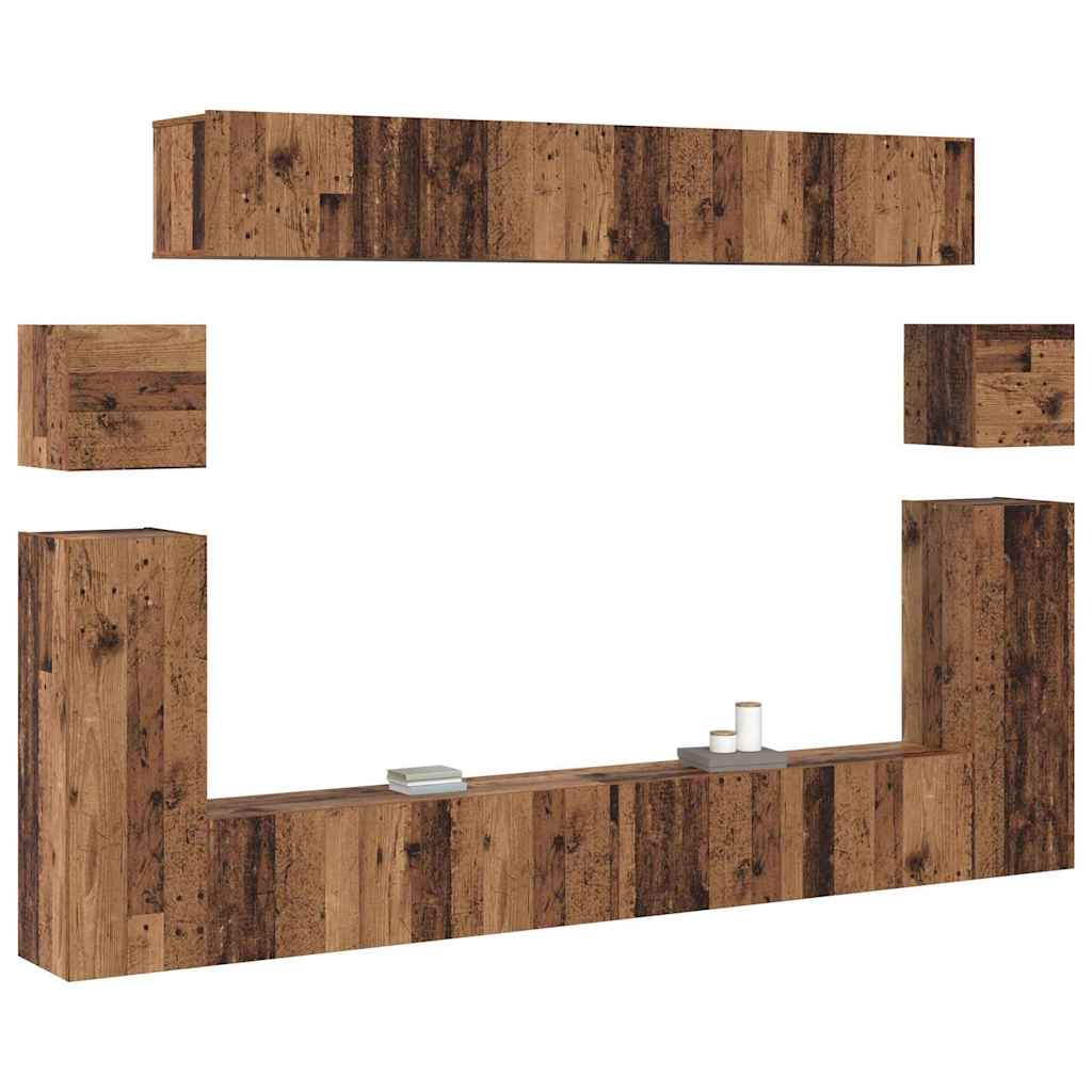 Unidades de TV 4 pcs Madera Vieja Madera contrachapada