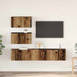 Conjunto de mueble de TV 4 pcs Madera envejecida
