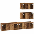 Conjunto de mueble de TV 4 pcs Madera envejecida