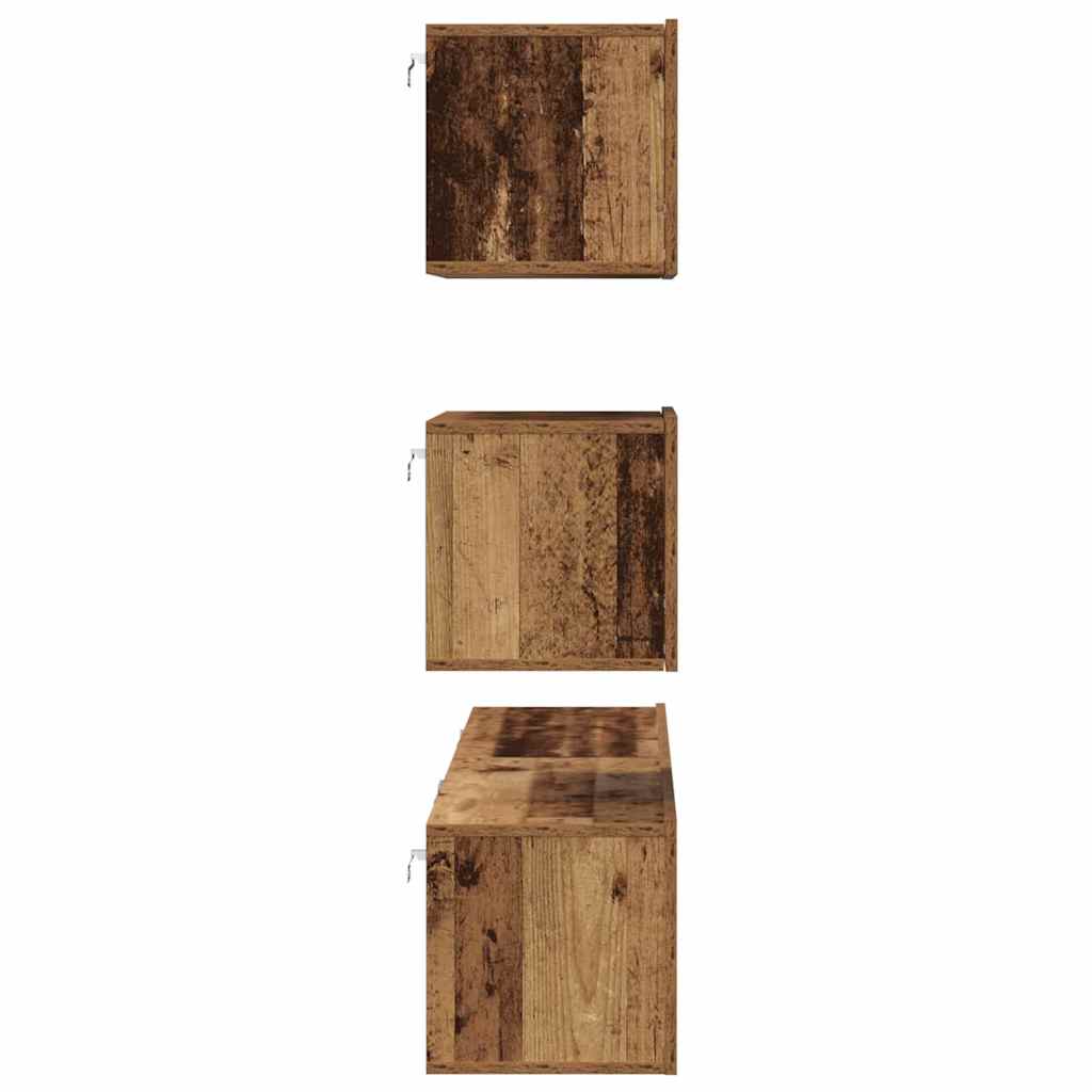 Conjunto de mueble de TV 4 pcs Madera envejecida