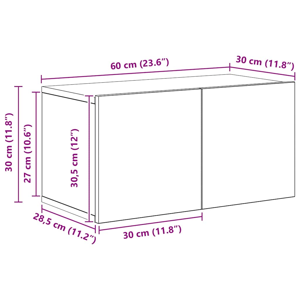 Conjunto de mueble de TV 4 pcs Madera envejecida