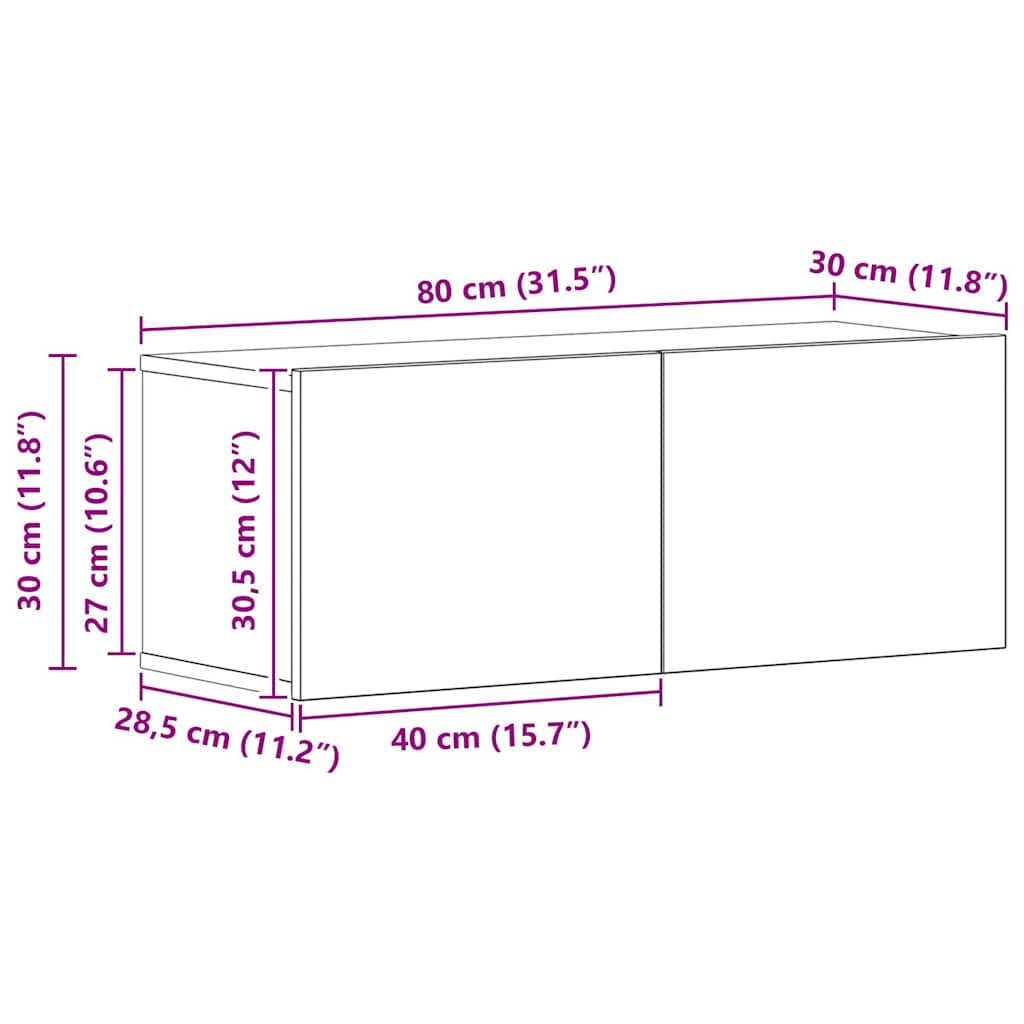 Conjunto de mueble de TV 4 pcs Madera envejecida