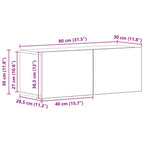 Conjunto de mueble de TV 4 pcs Madera envejecida