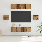 Conjunto de mueble de TV 6 pcs Madera envejecida