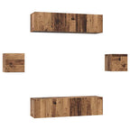 Conjunto de mueble de TV 6 pcs Madera envejecida
