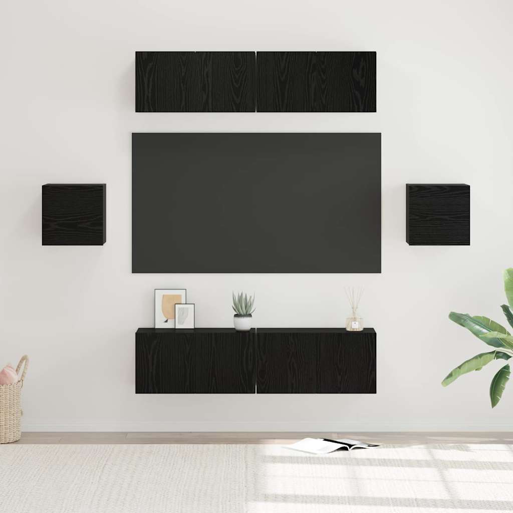 Conjunto de mueble de TV 6 pcs Madera envejecida