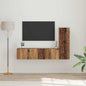 TV stand set 3 pcs Aged wood