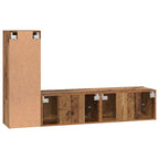 Conjunto de mueble de TV 3 pcs Madera envejecida