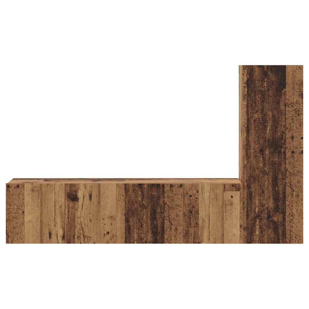 Conjunto de mueble de TV 3 pcs Madera envejecida