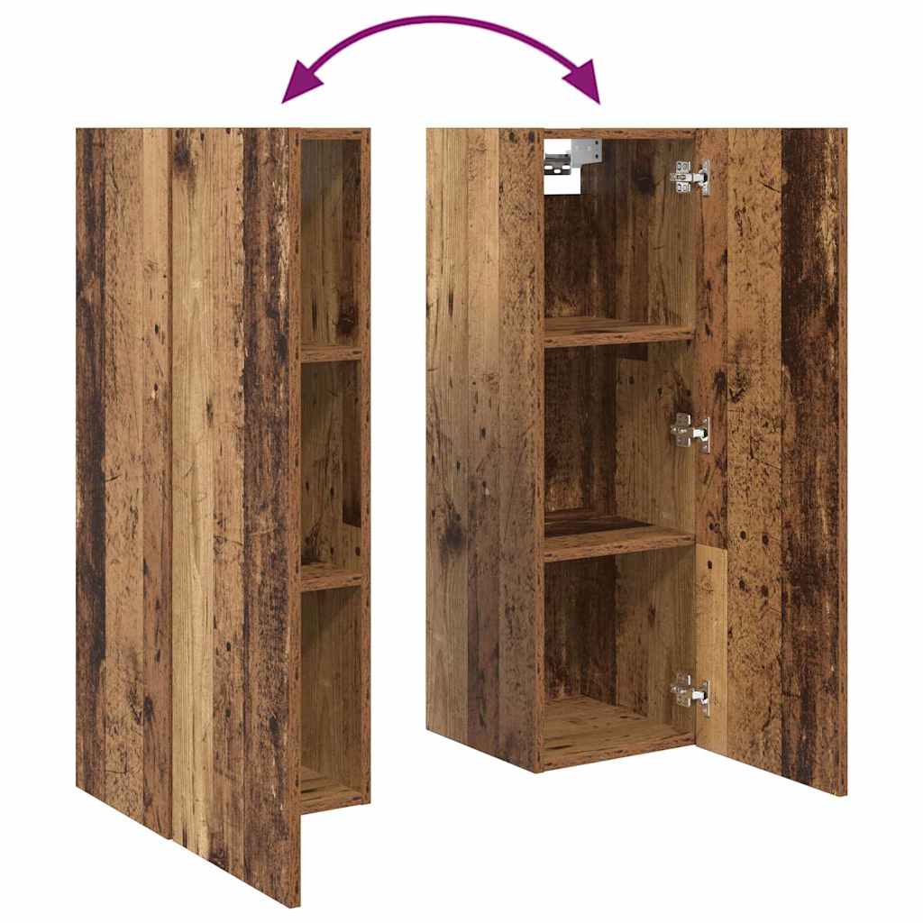 Conjunto de mueble de TV 3 pcs Madera envejecida