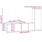 Conjunto de mueble de TV 3 pcs Madera envejecida